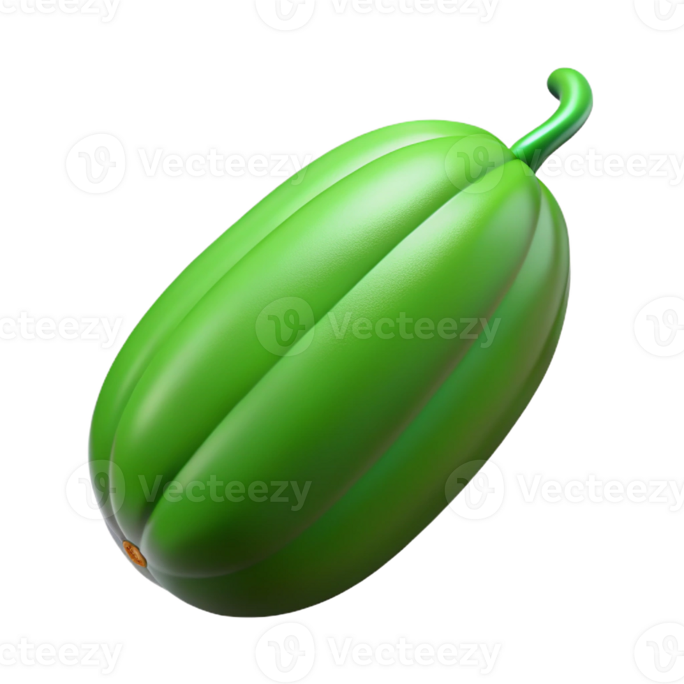 3D Render Green Gourd Illustration png