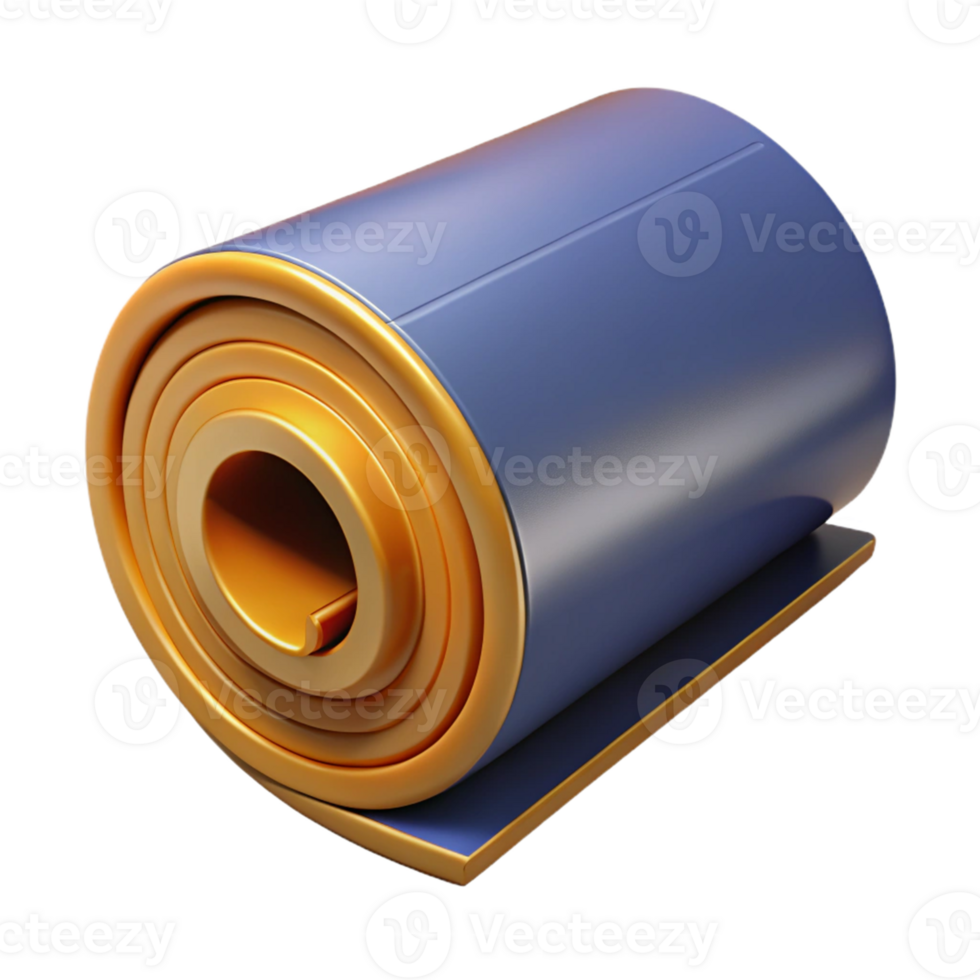 Abstract 3D Render Blue Gold Roll png