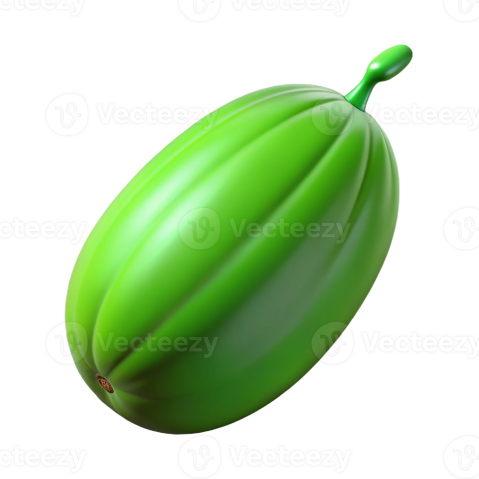 3D Render Green Fruit Illustration png