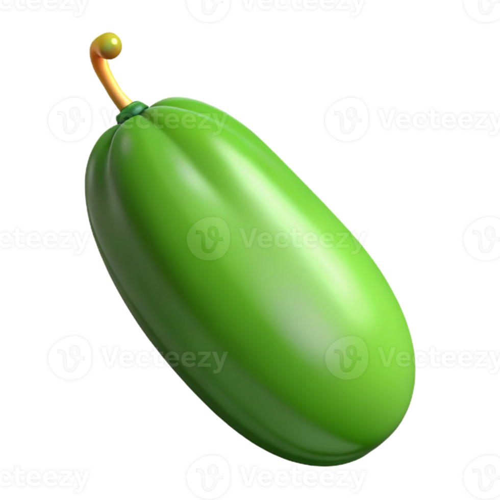 3D Green Fruit Illustration png