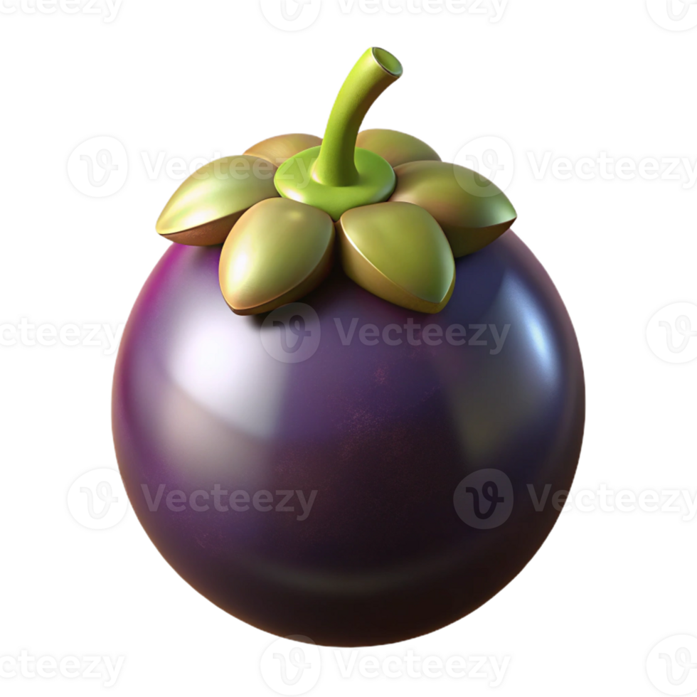 3D Mangosteen Fruit Illustration png