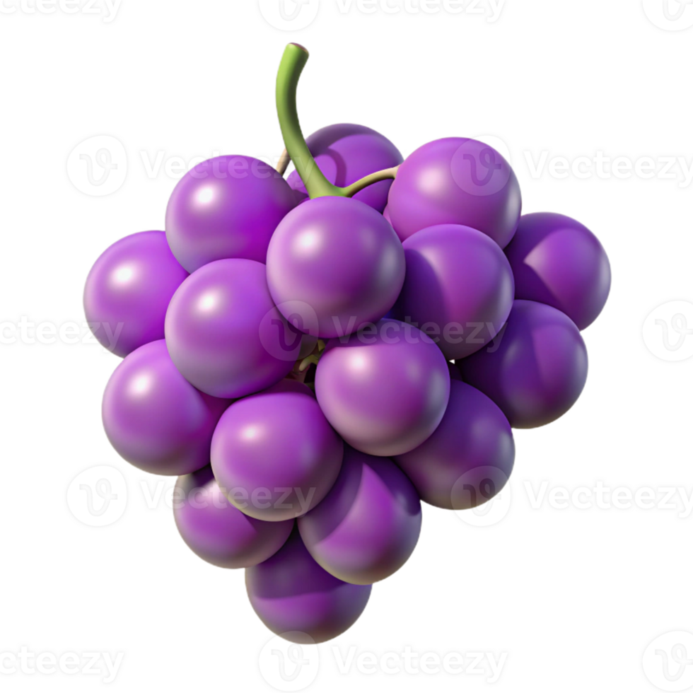 3D Render Purple Grapes Illustration png