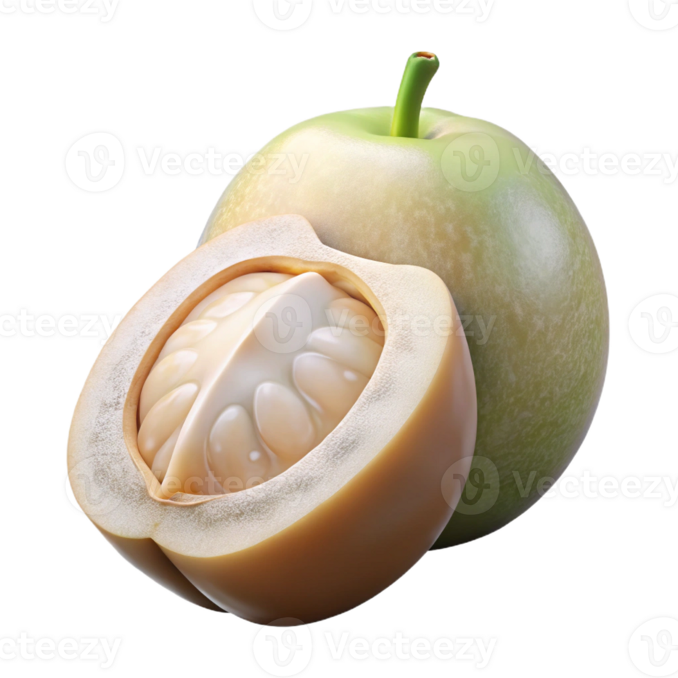 3D Render of Exotic Fruit Halved, Seed Detail png