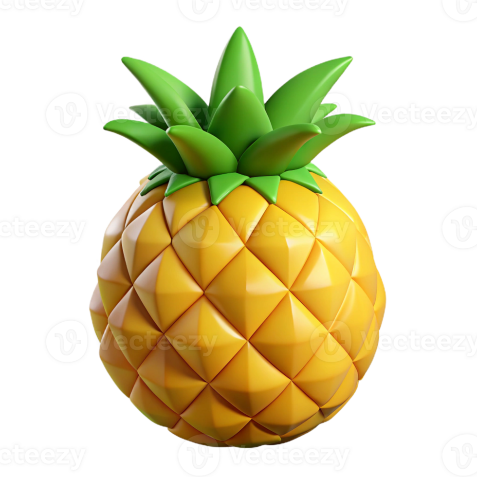 3D Render of a Stylized Pineapple png