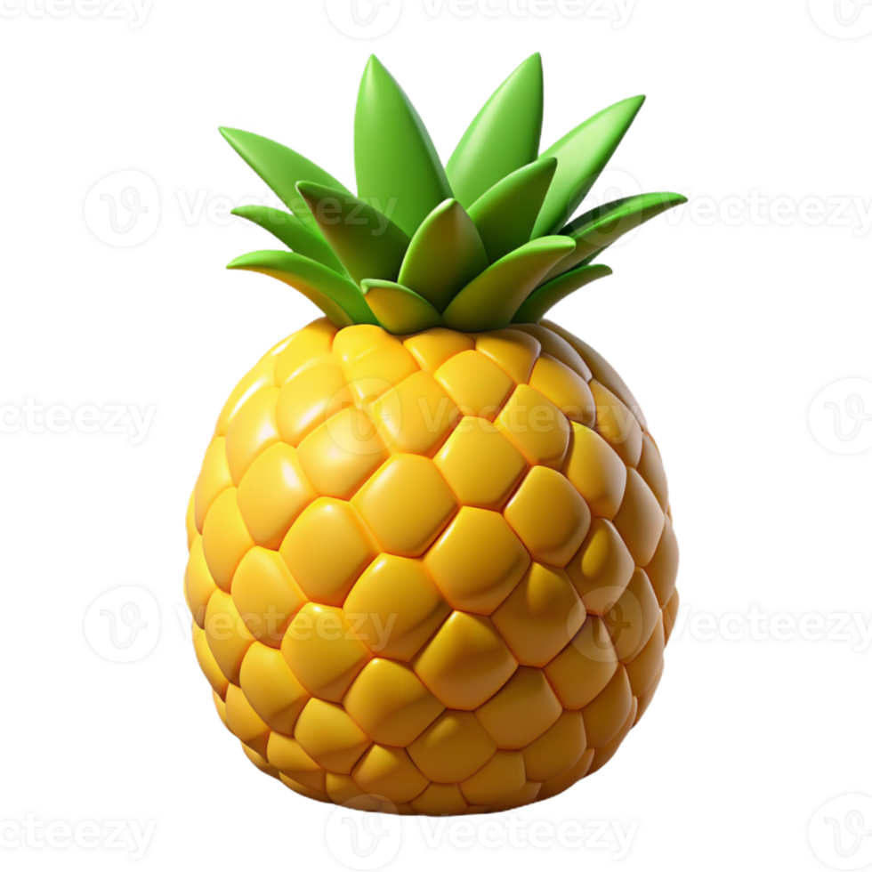 3D Render of a Yellow Pineapple png