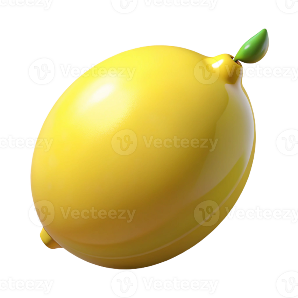 3D Render of a Yellow Lemon png