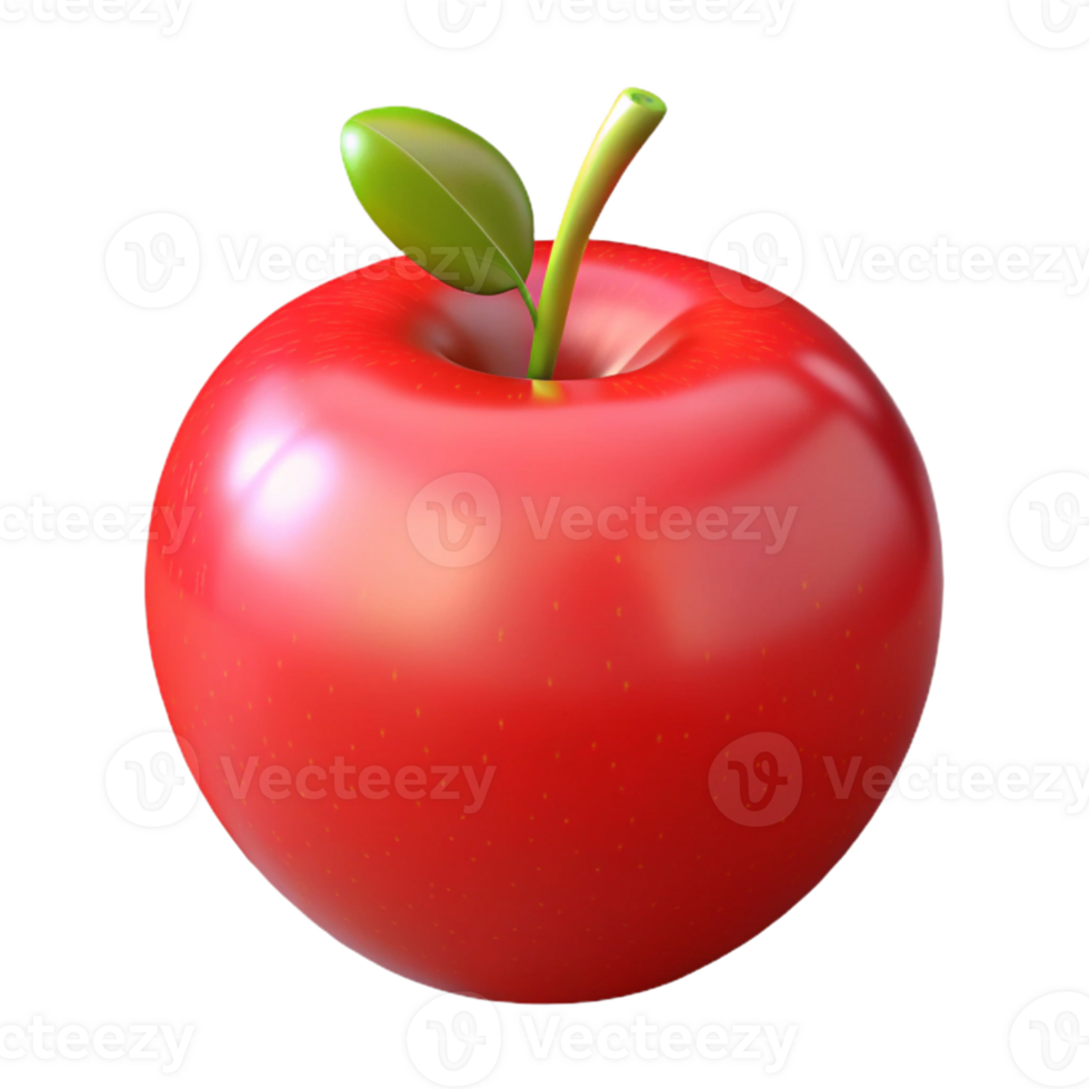 3D Render Red Apple Fruit Illustration png