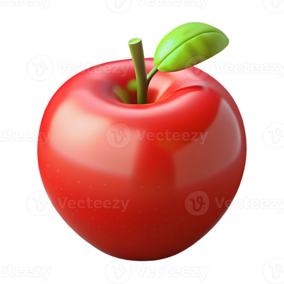 3D Red Apple Illustration png