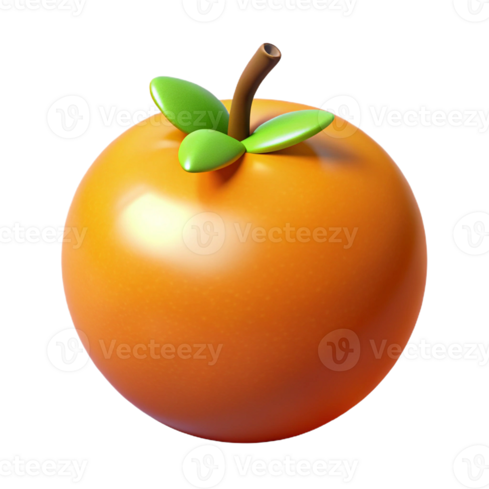 3D Render Orange Fruit Illustration png