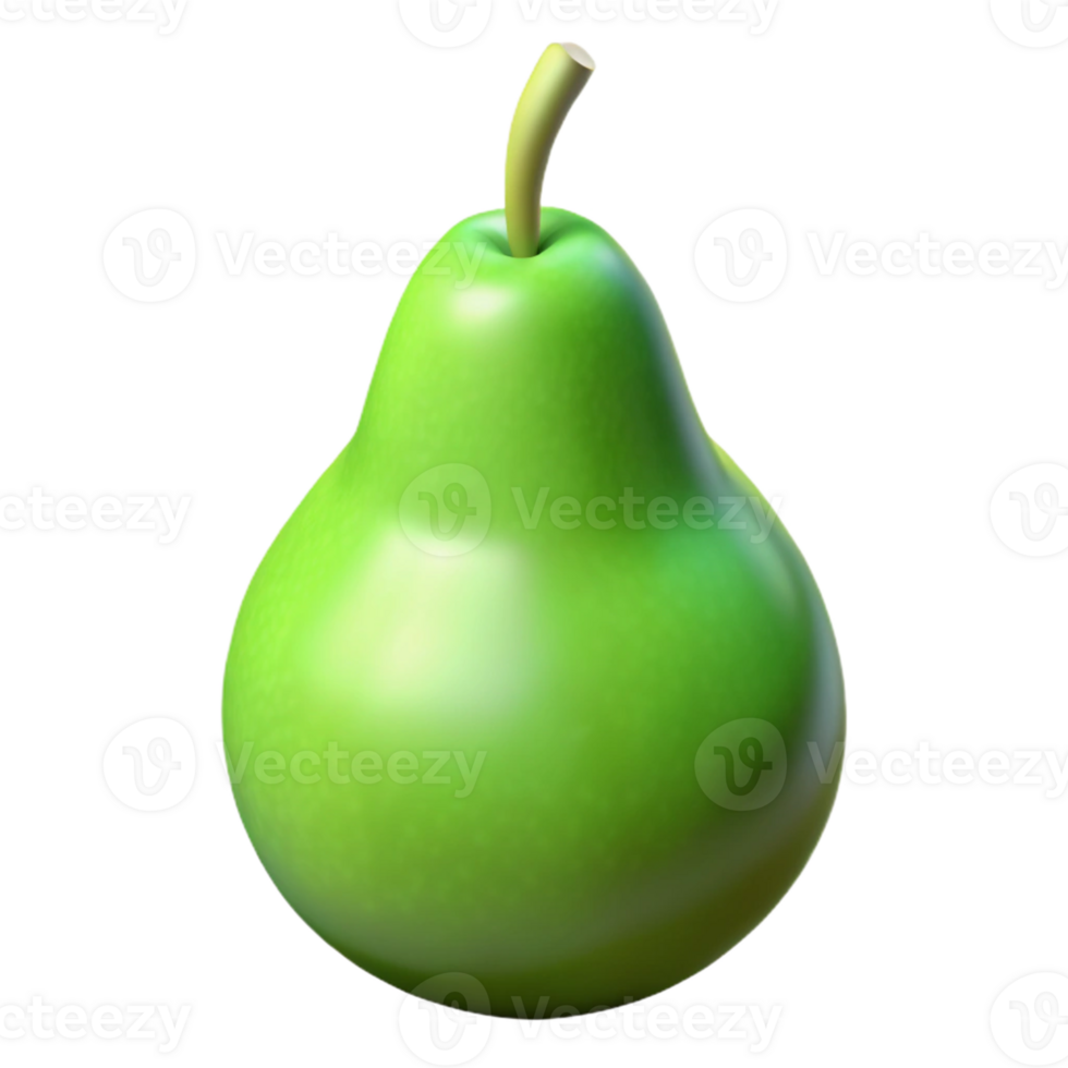 3D Render Green Pear Illustration png