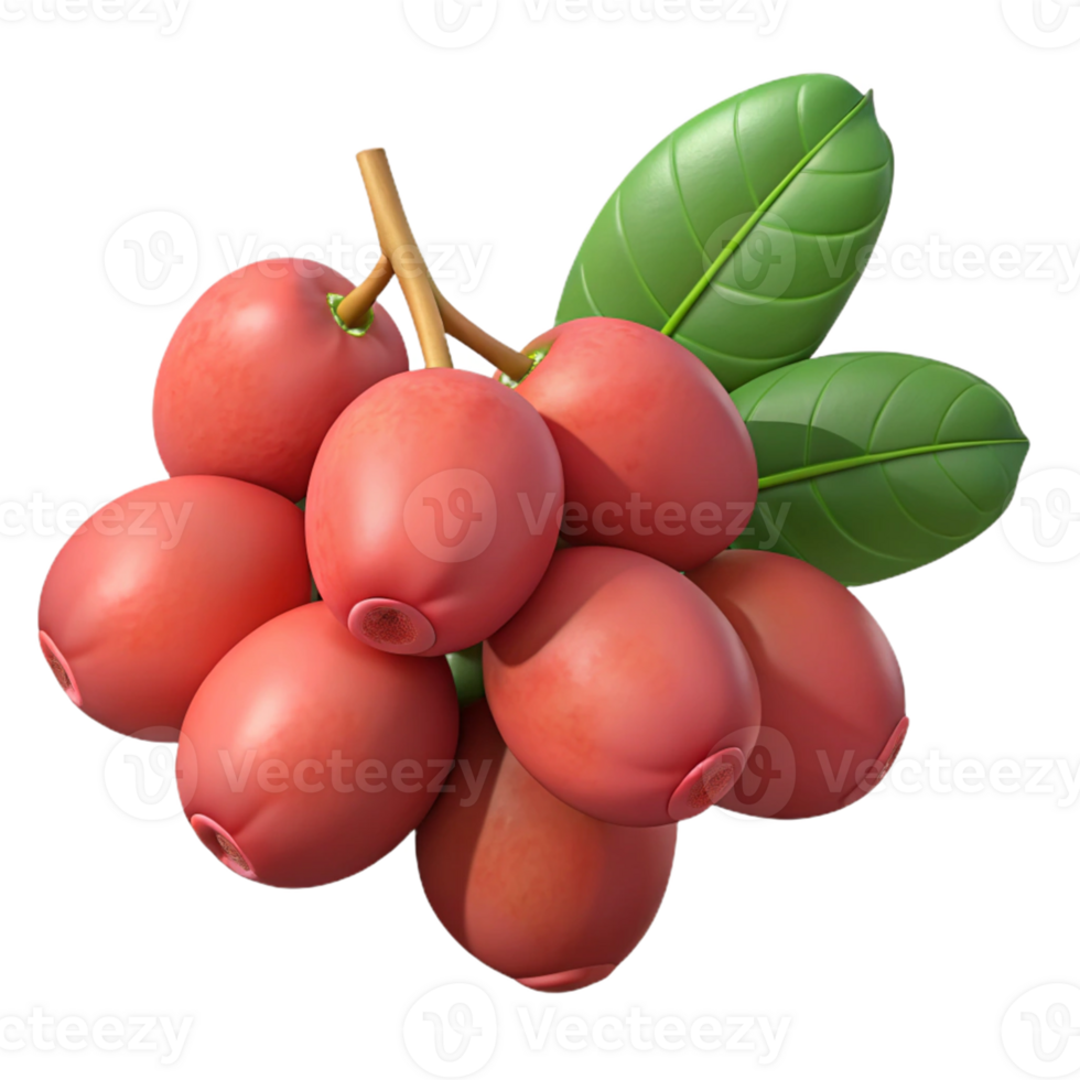 3D Render of Red Fruit Cluster png