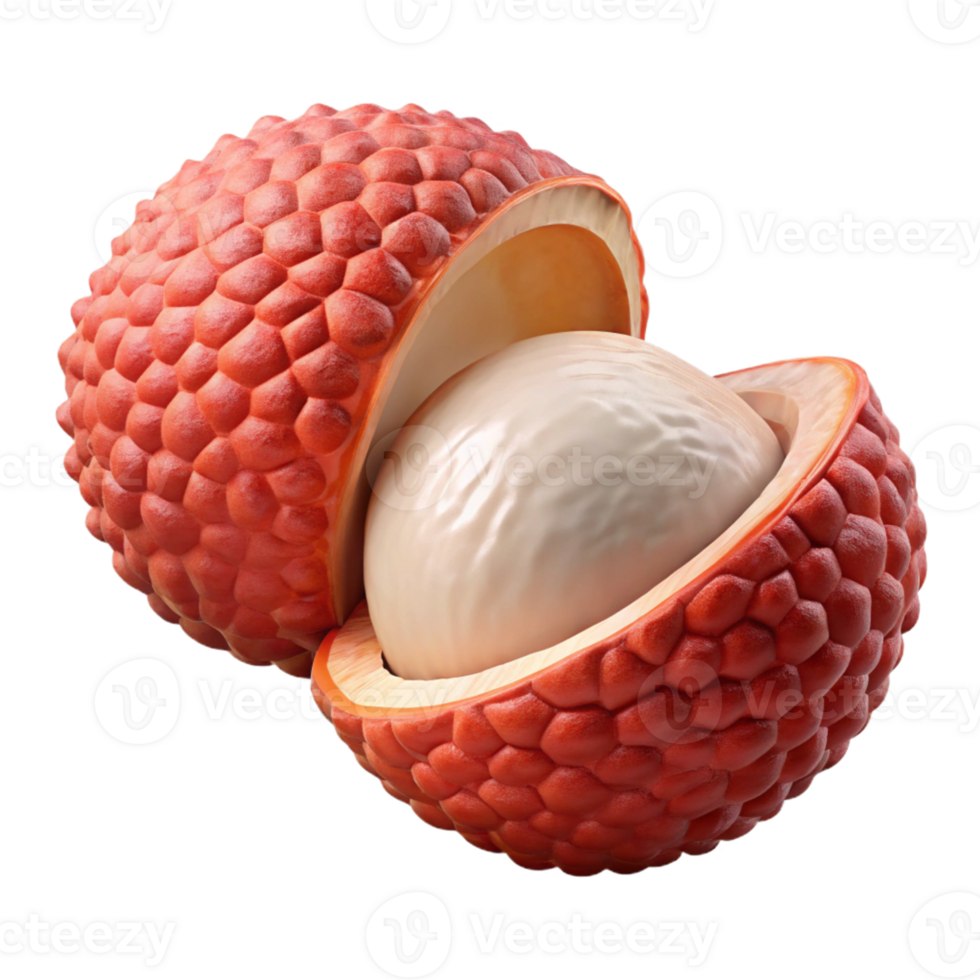 3D Render of Lychee Fruit Cross Section png