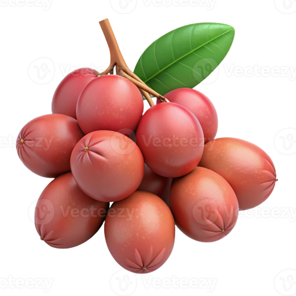 3D Render of Red Fruits Cluster png