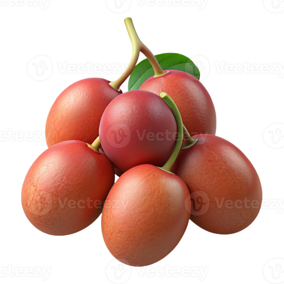 3D Render of Red Fruits Cluster png