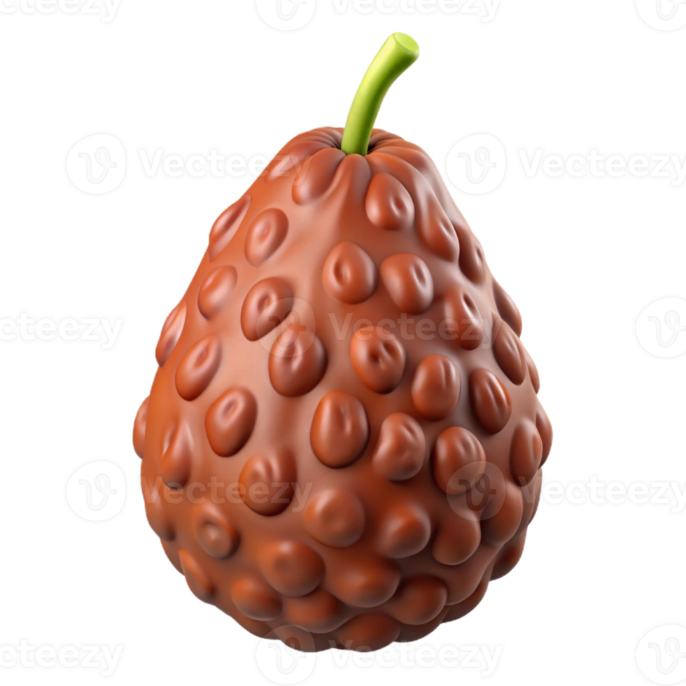 3D Render Chocolate Pear Fruit png