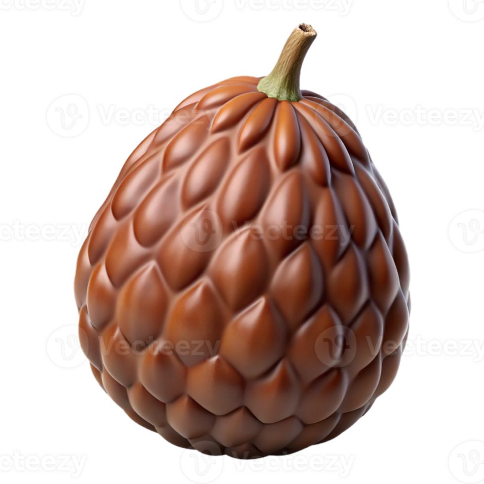 3D Render of Chocolate Cherimoya png