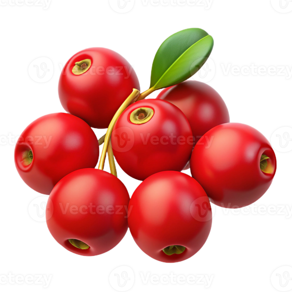 3D Render of Red Cranberries png