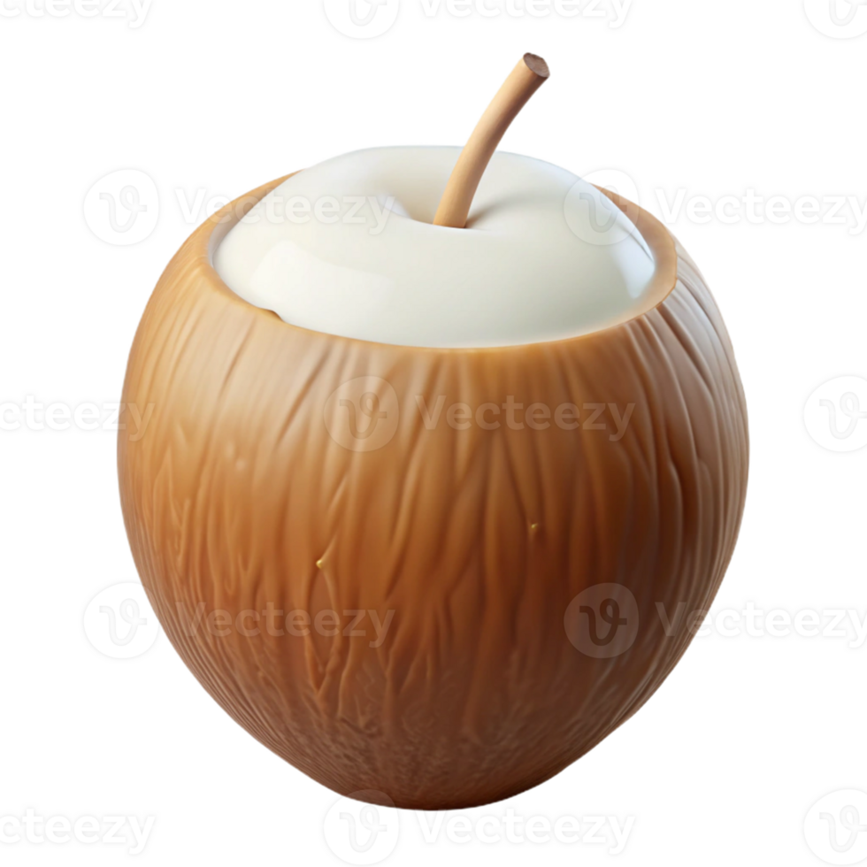 3D Render Coconut Drink Illustration png