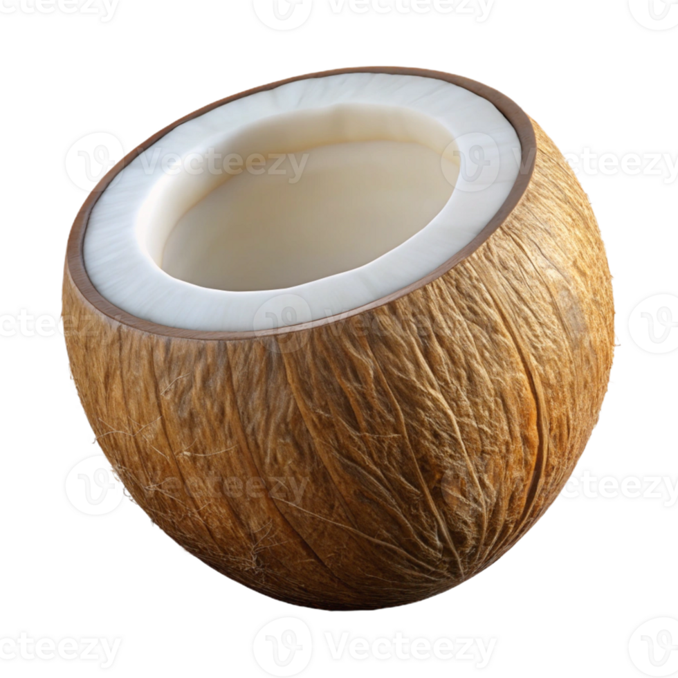 Realistic Image of a Coconut Half png