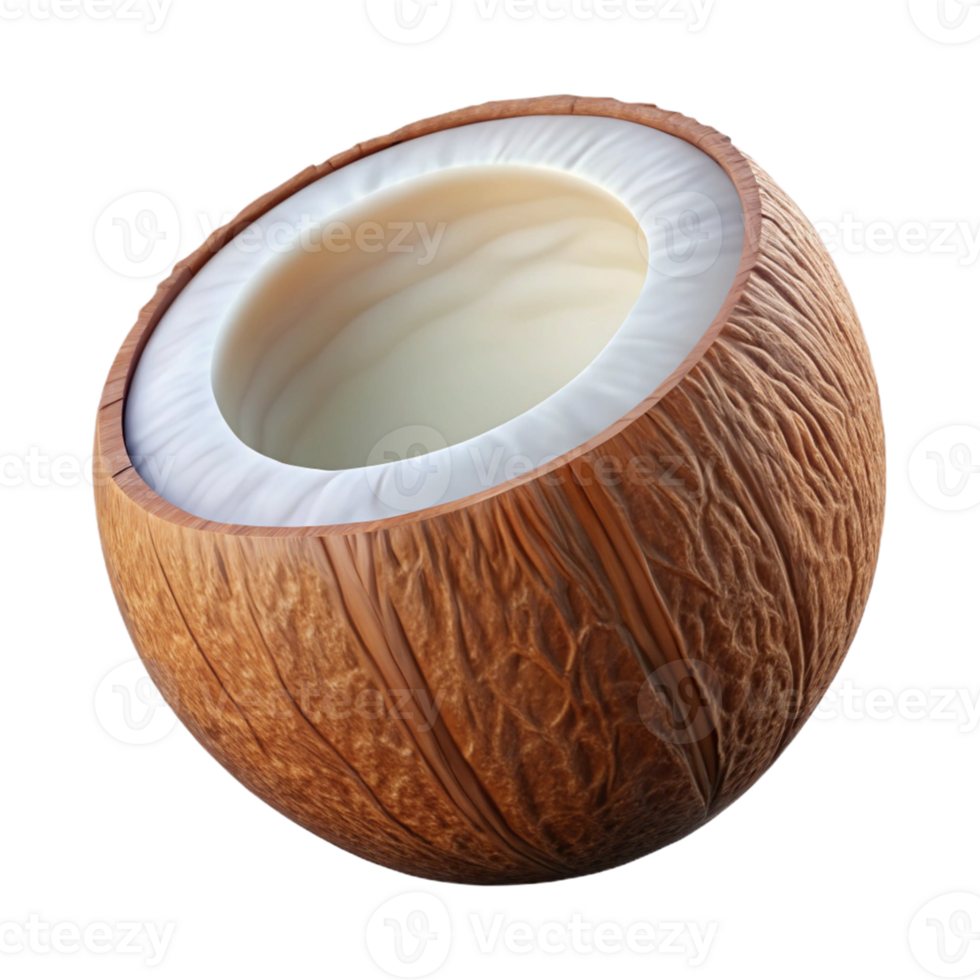3D Render of Coconut with Cream png