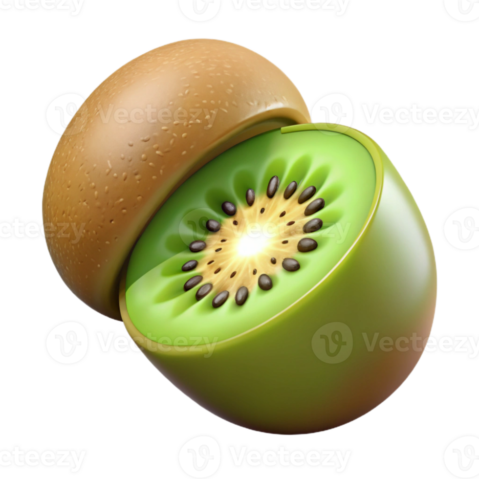 3D Render Kiwi Fruit Illustration png