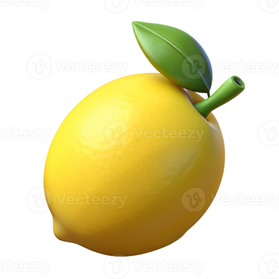 3D Render Yellow Lemon Fruit png