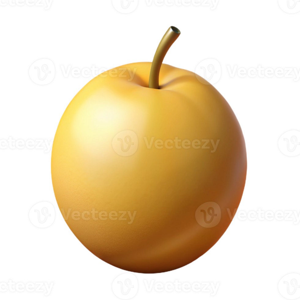 3D Render Golden Yellow Fruit Illustration png