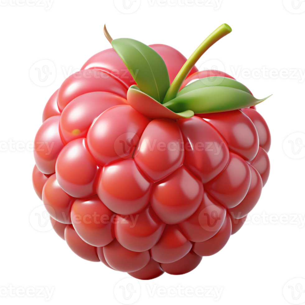 3D Render of a Juicy Raspberry png