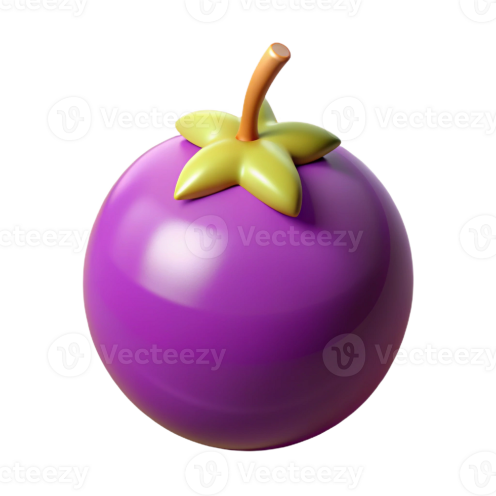 3D Purple Fruit Illustration png