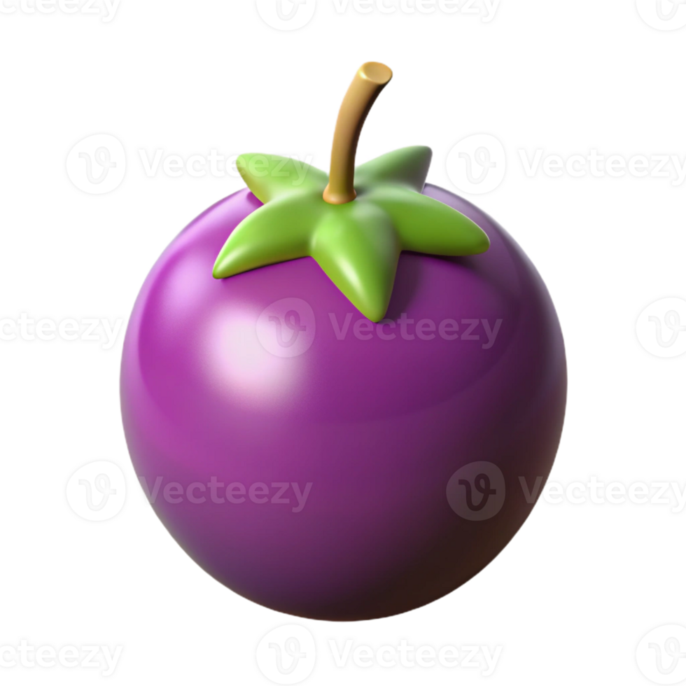 3D Render Purple Fruit Illustration png