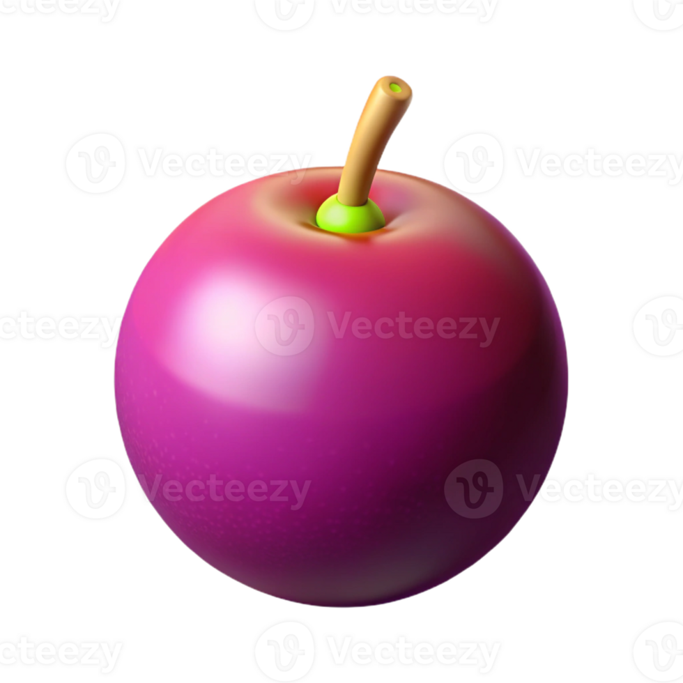 3D Render Purple Fruit Illustration png