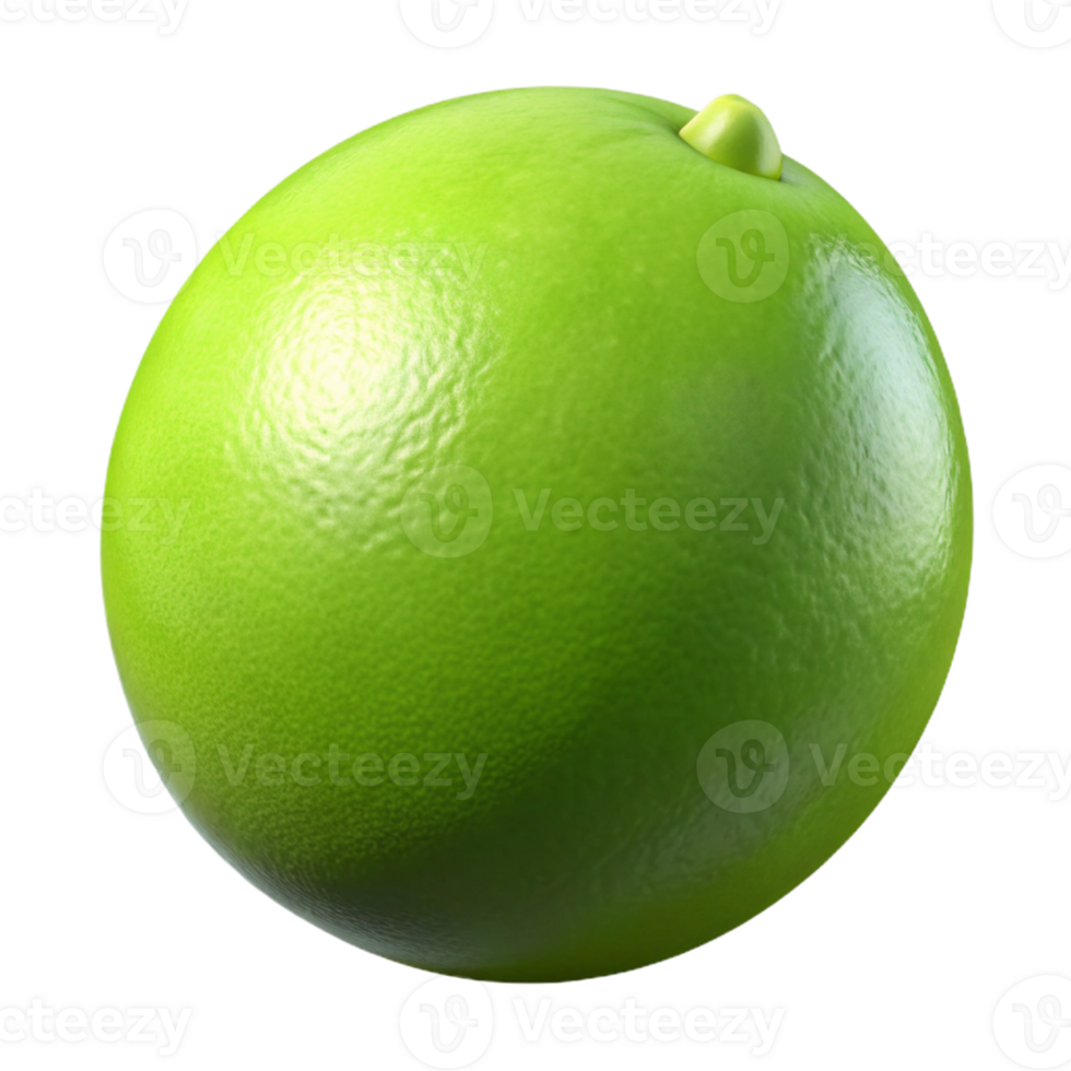 3D Lime Render Green Citrus Fruit png