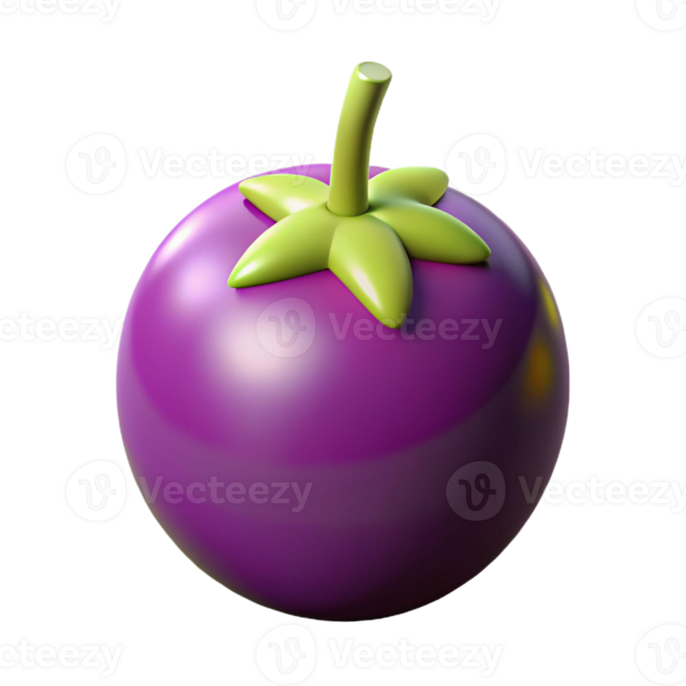 3D Render Purple Fruit Illustration png