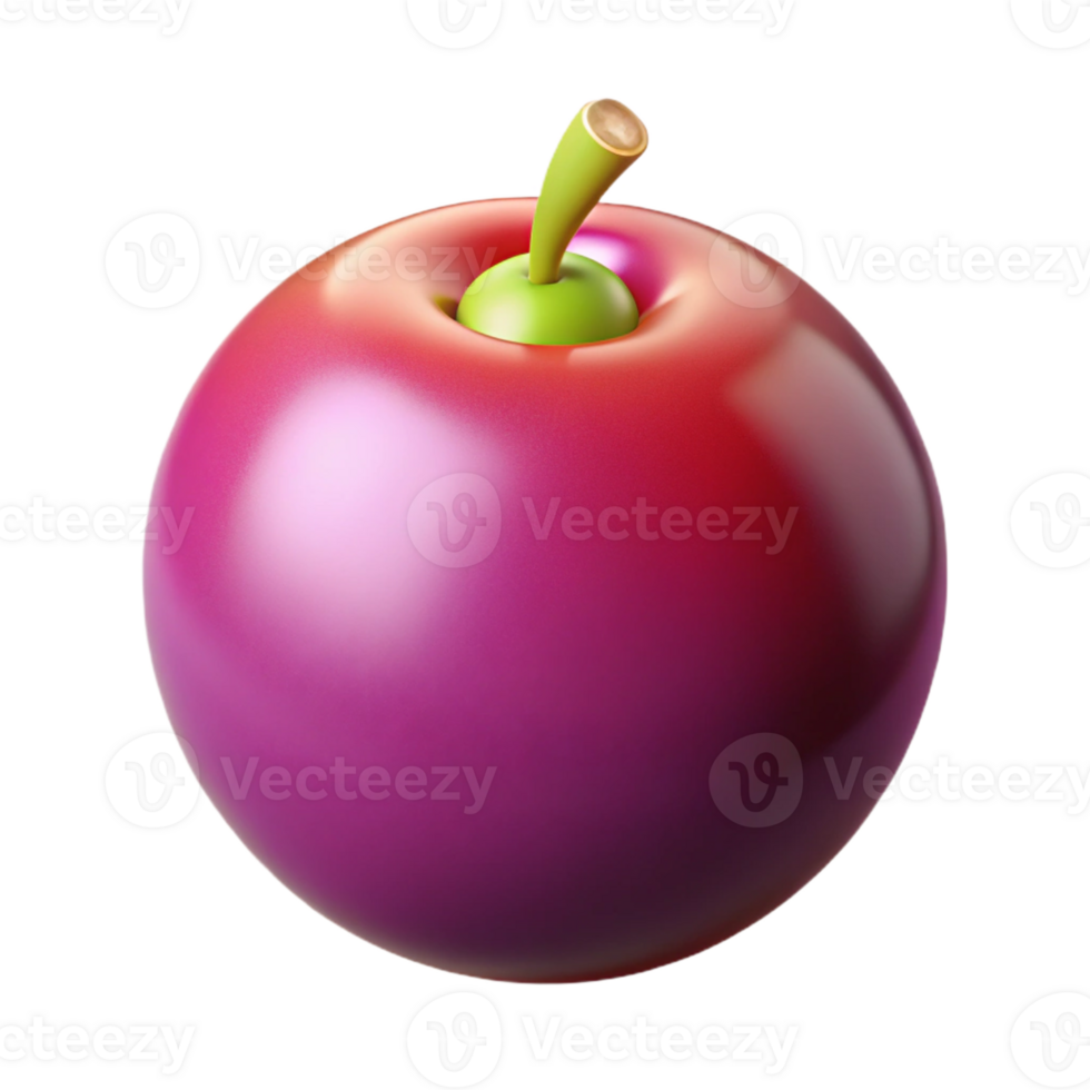 3D Render of a Red and Purple Fruit png