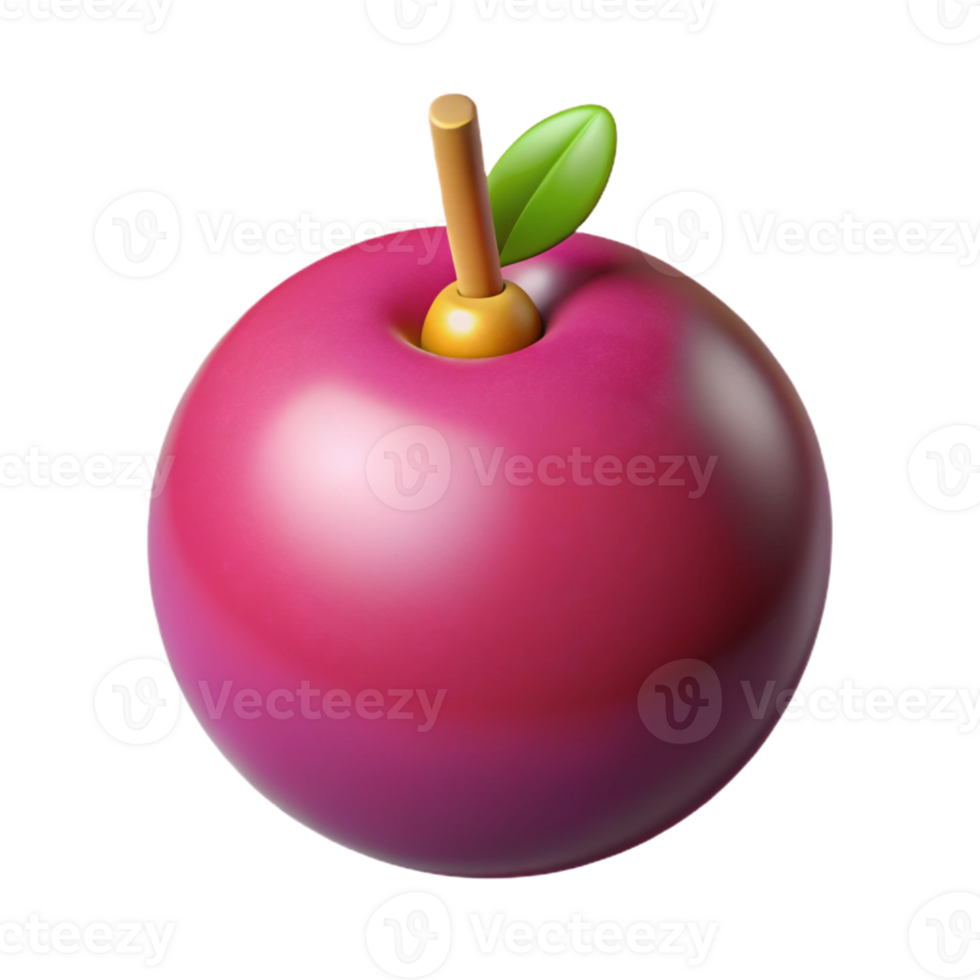 Pink Apple 3D Render png