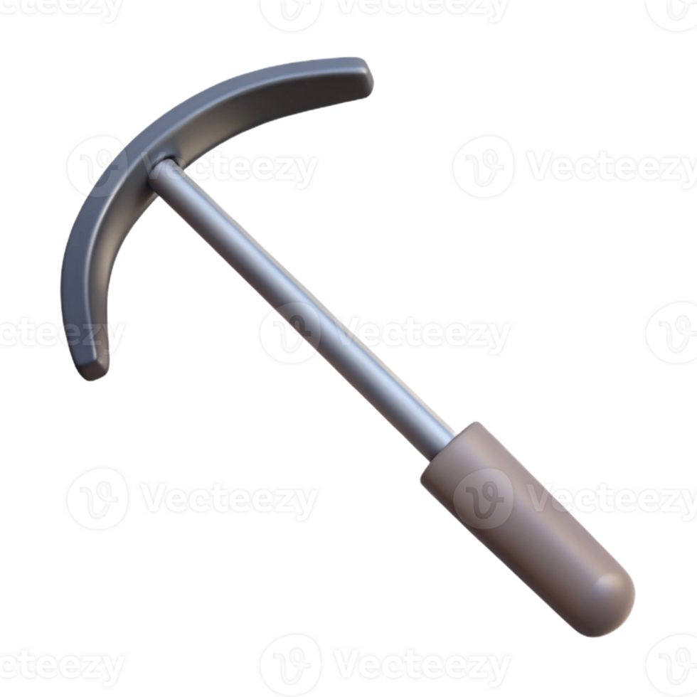 3D Render of a Curved Pickaxe png