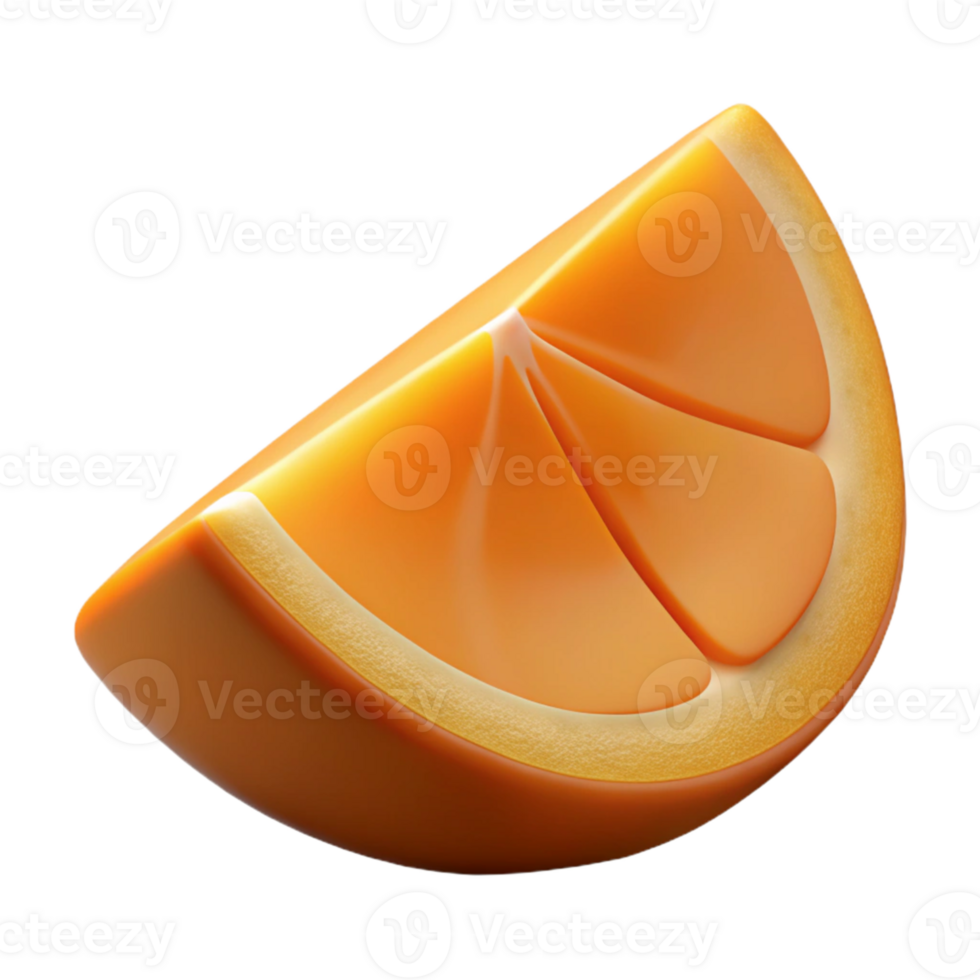 3D Render of Orange Slice png