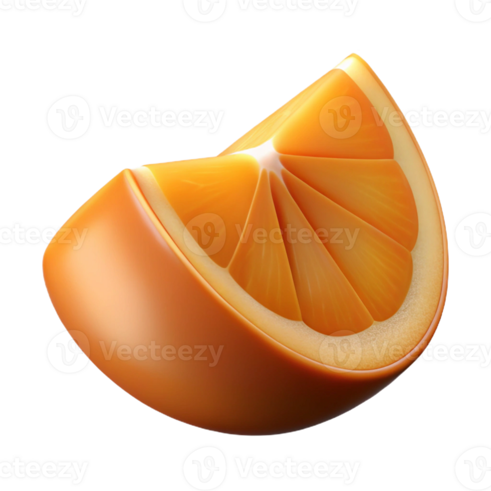 3D Render of Orange Slice png