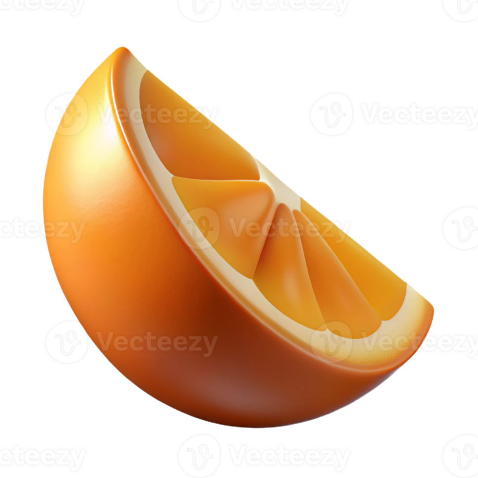 3D Render of Orange Slice png