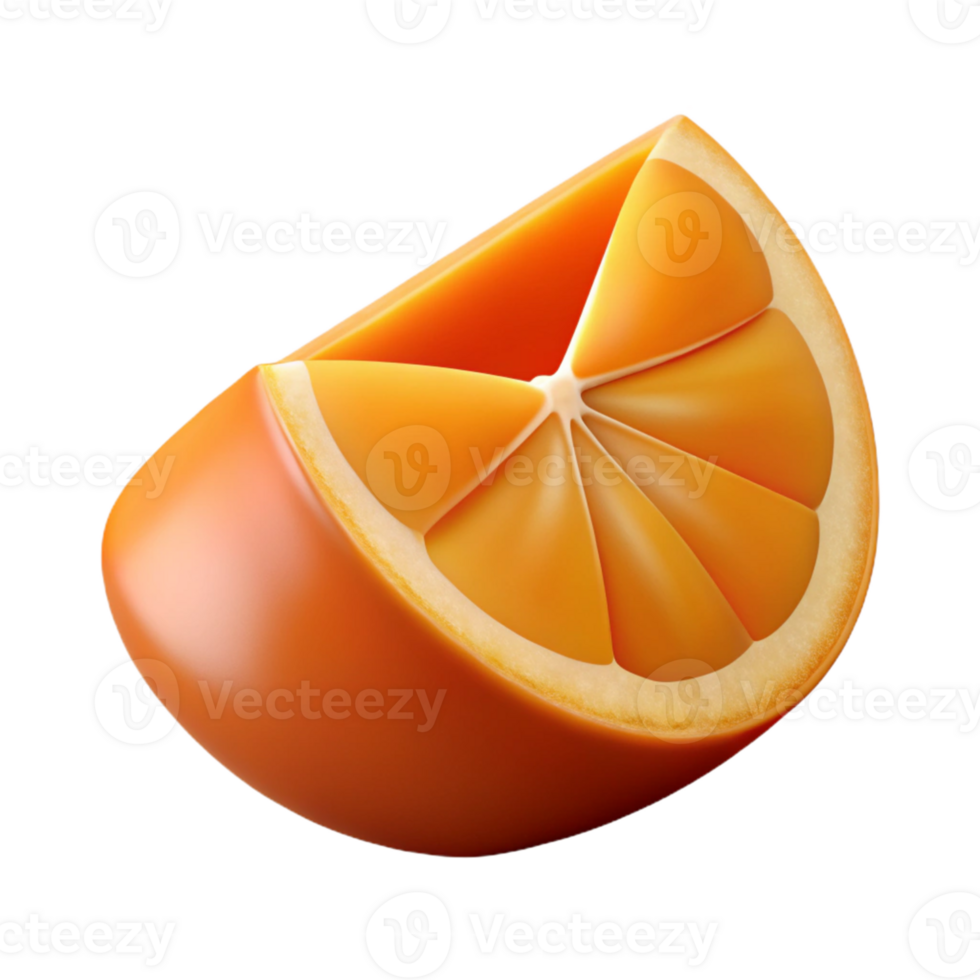 3D Render of Orange Slice png