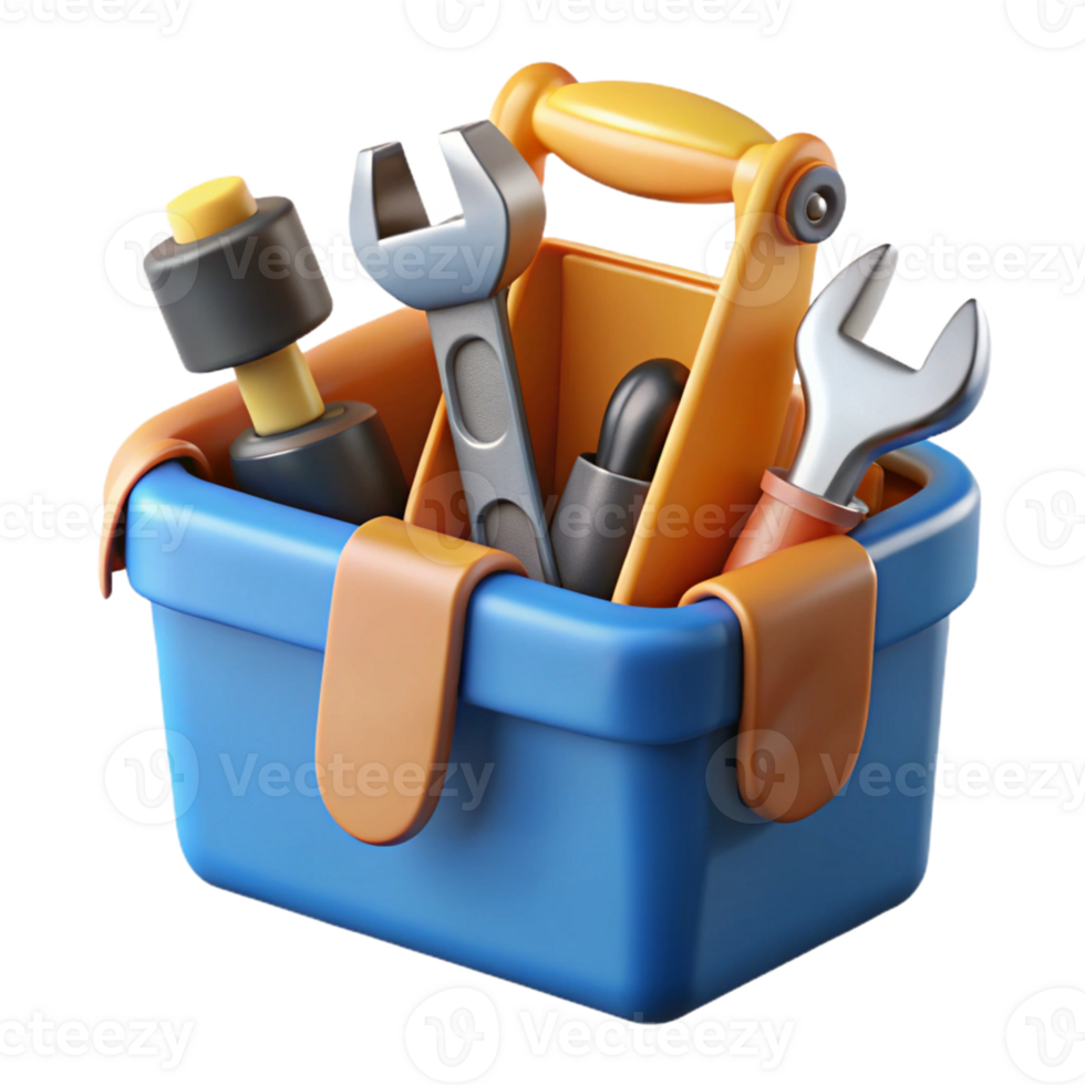 3D Illustration Tool Box Wrenches png