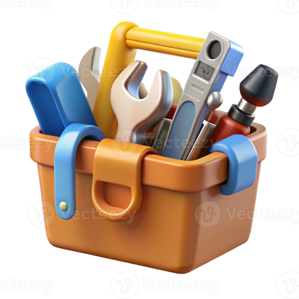 3D Tool Box Illustration Cartoon Tools png