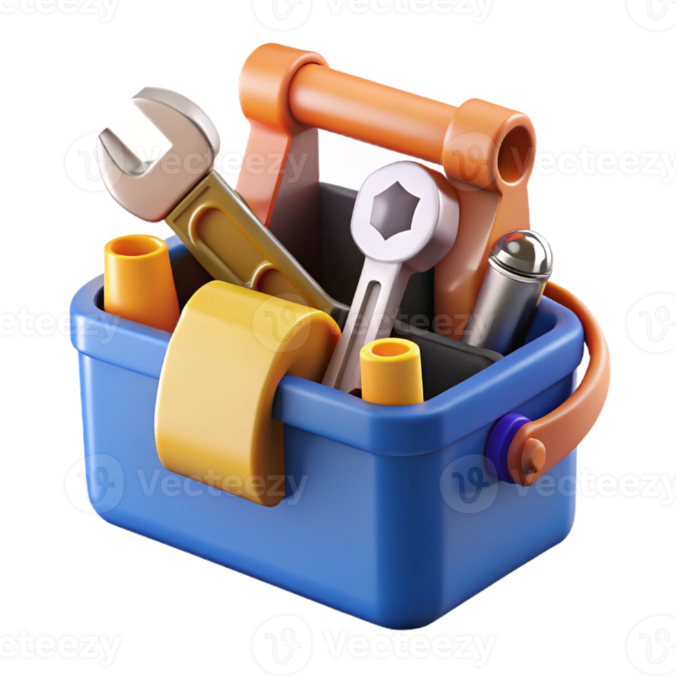 3D Illustration of a Tool Box png
