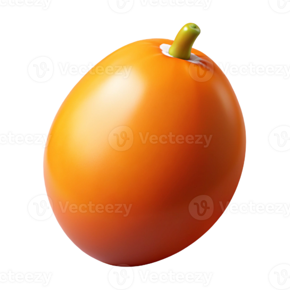 3D Render of a Single Orange Fruit png