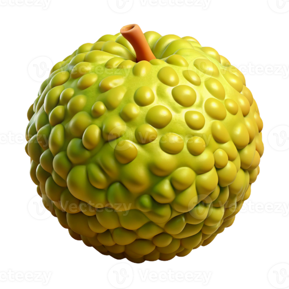 3D Render of a Bumpy Yellow Fruit png