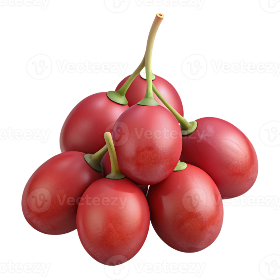 3D Render of Tamarillo Fruit Cluster png