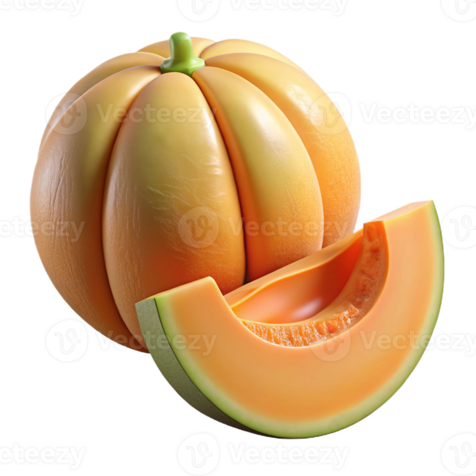 3D Render of a Cantaloupe Melon png