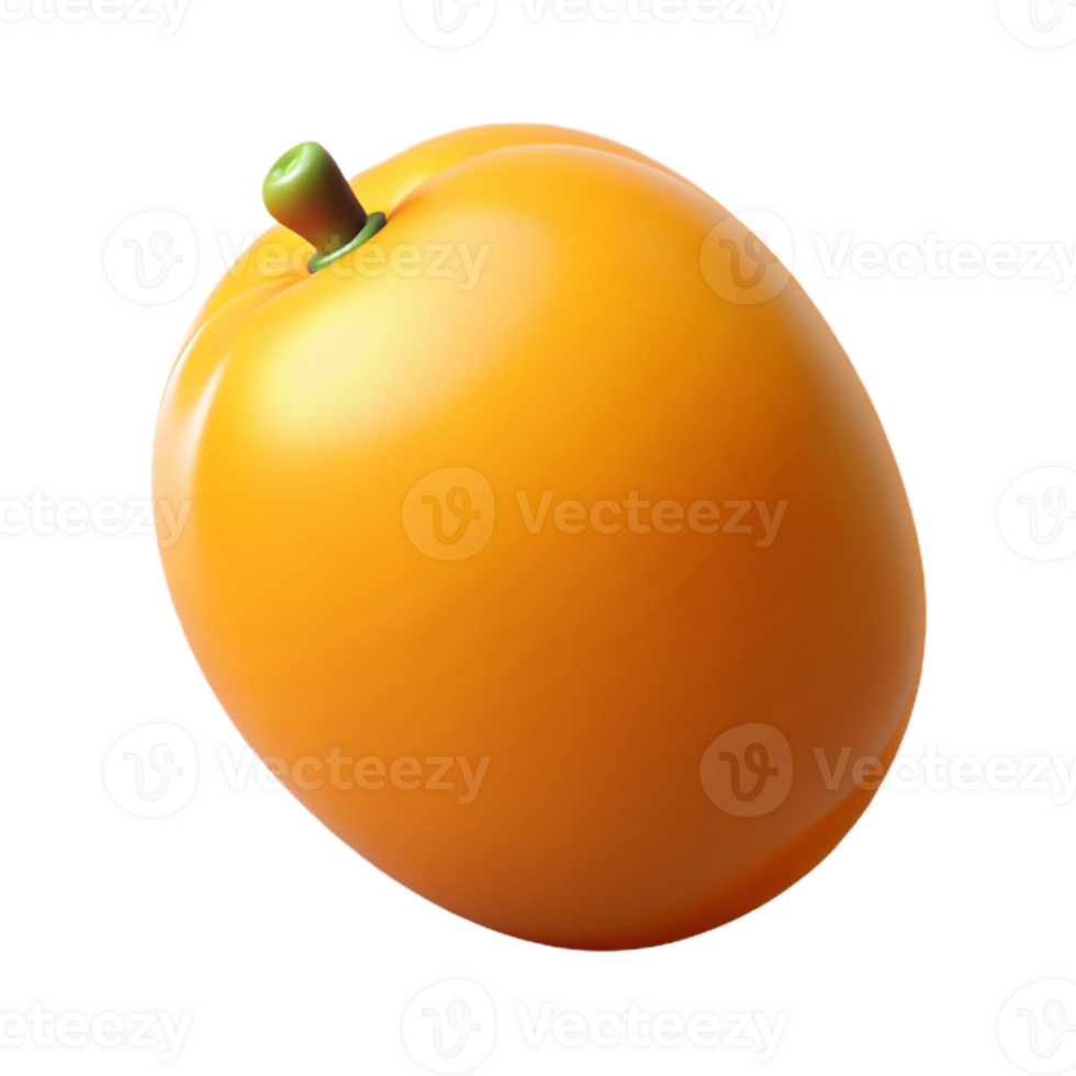 3D Render of a Vibrant Orange Apricot png