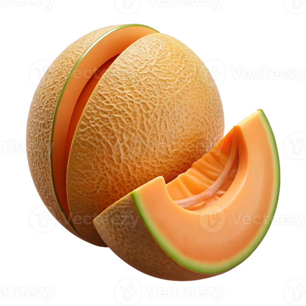 Cantaloupe 3D Render Illustration png