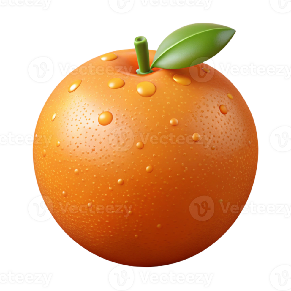 Juicy Orange 3D Render png